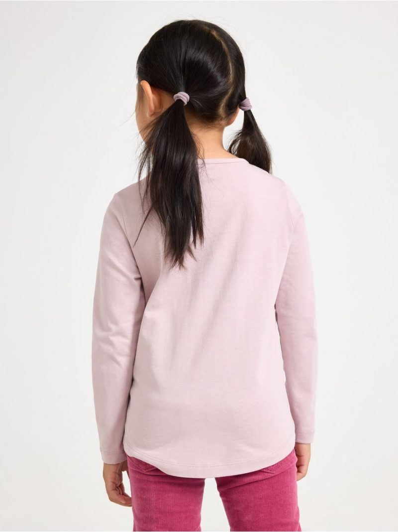 Long-sleeved top with reversible sequins motif - 3008983-7736