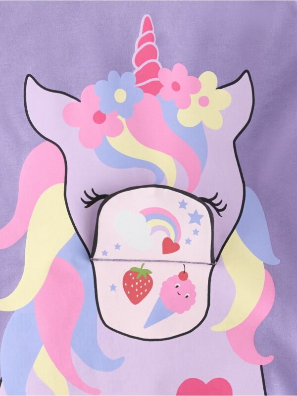 Long-sleeved top with unicorn - 3009050-6927
