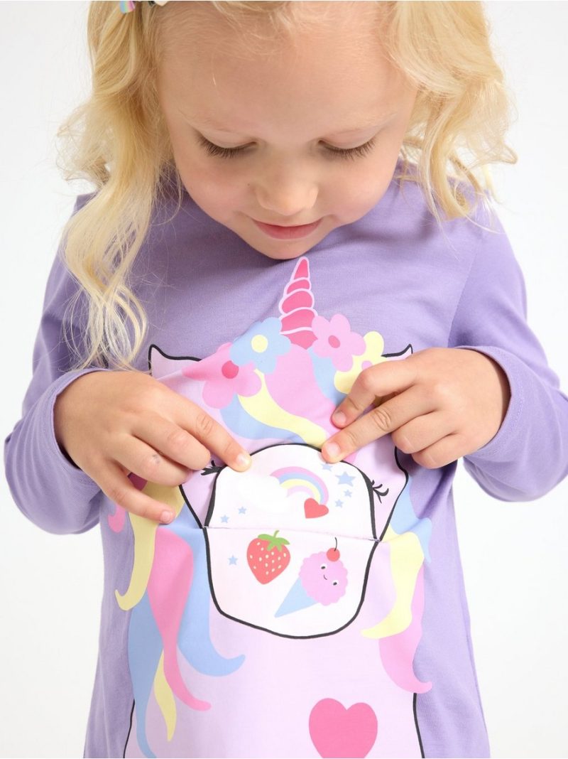 Majica - Long-sleeved top with unicorn - 3009050-6927