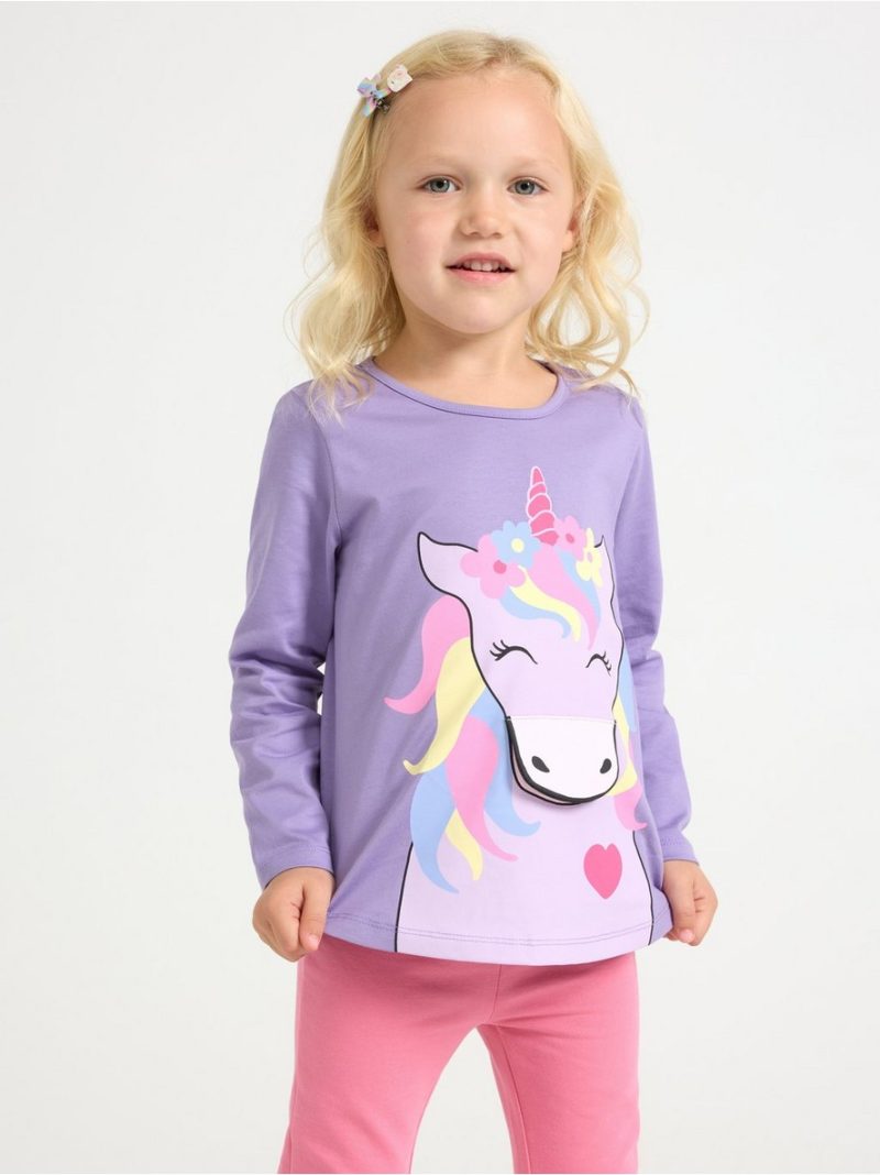 - Majica - Long-sleeved top with unicorn Majica - Long-sleeved top with unicorn - 3009050-6927