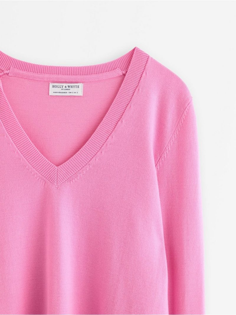 Fine-knit v-neck jumper - 3009339-8628