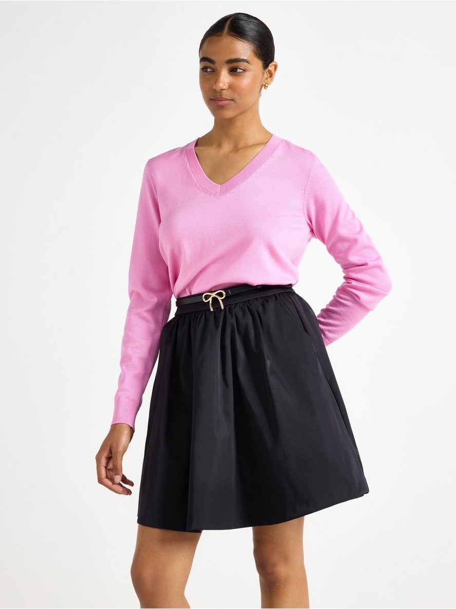 Fine-knit v-neck jumper - 3009339-8628