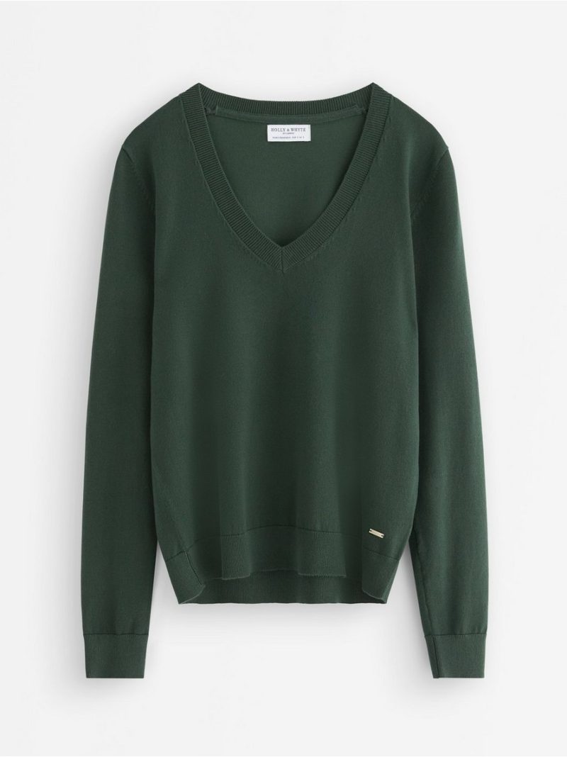 Fine-knit v-neck jumper - 3009339-8661