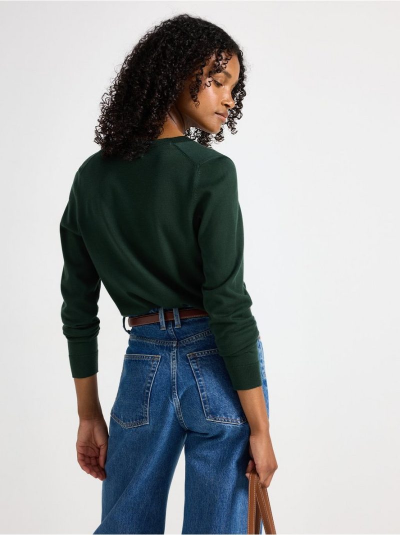 Fine-knit v-neck jumper - 3009339-8661