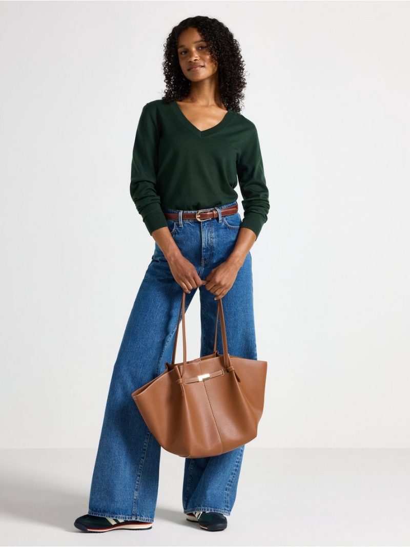 Fine-knit v-neck jumper - 3009339-8661