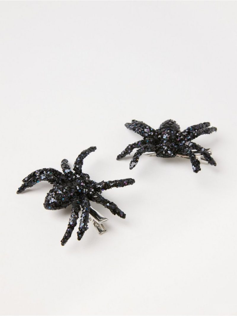 2-pack hair clip with glittery spiders - 8083786-80