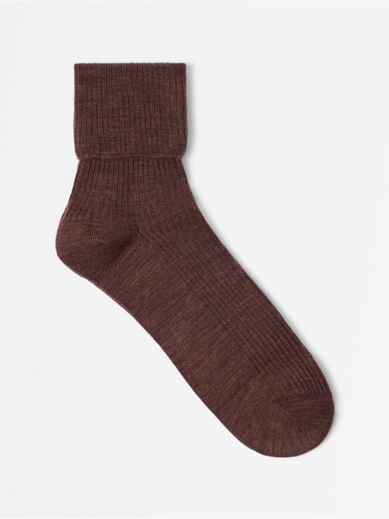 Ribbed merino wool socks - 8436103-1422