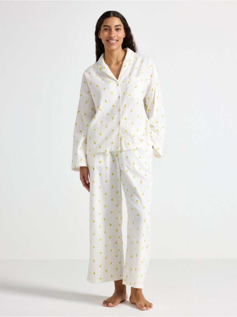 Pyjama trousers in seersucker - 8579929-4791