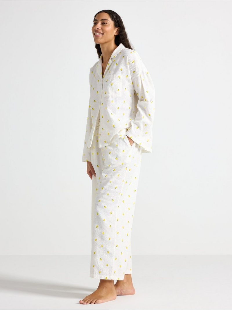 Pyjama trousers in seersucker - 8579929-4791