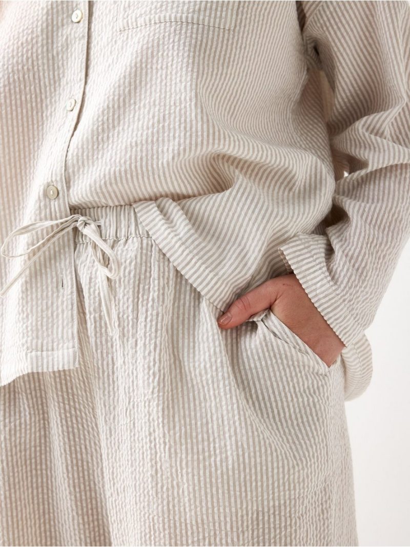 Pyjama trousers in seersucker - 8579929-7951