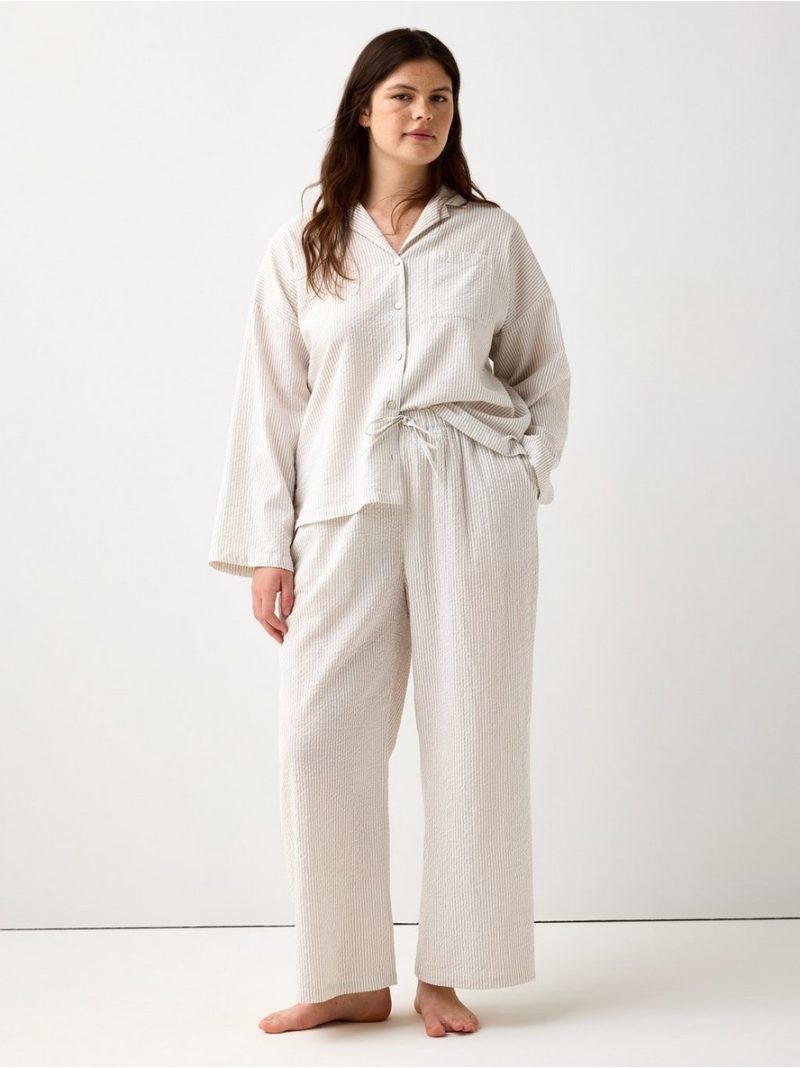 Pyjama trousers in seersucker - 8579929-7951