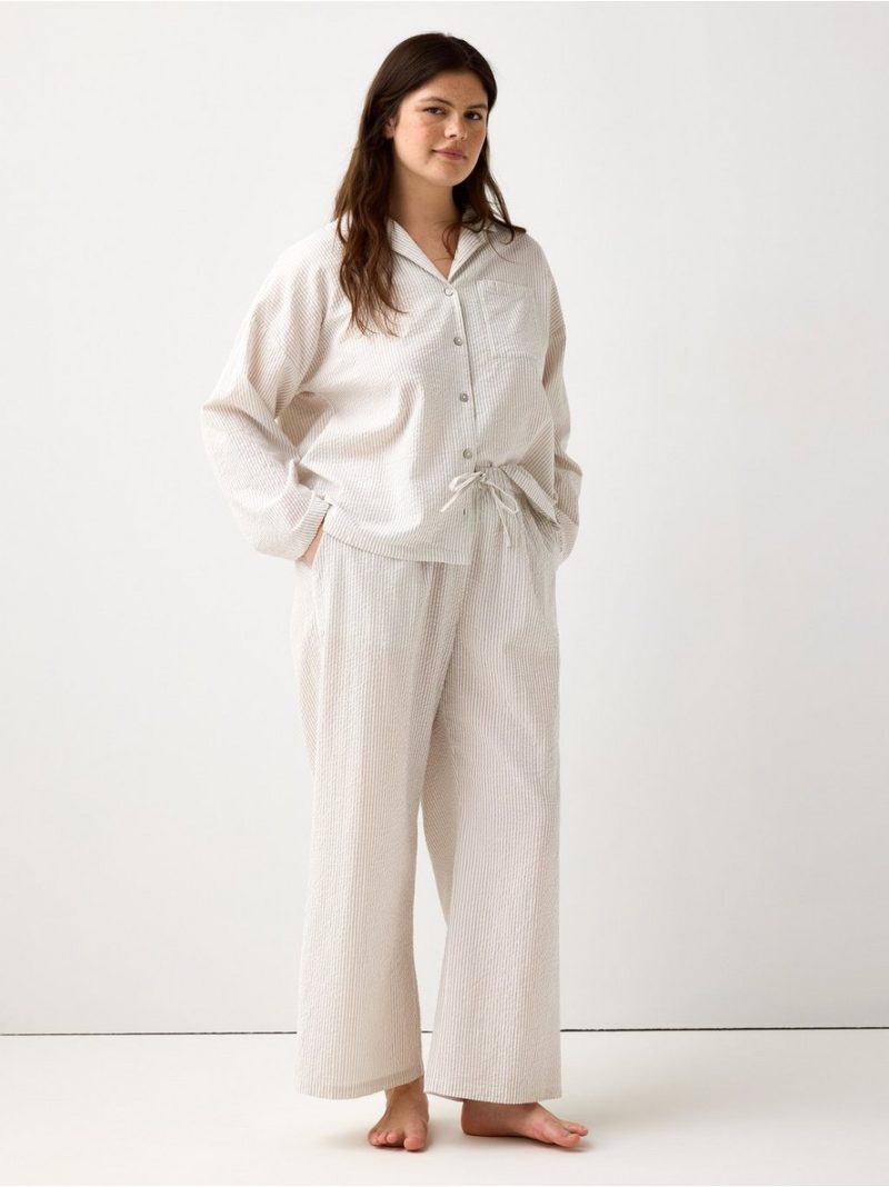 Pyjama trousers in seersucker - 8579929-7951