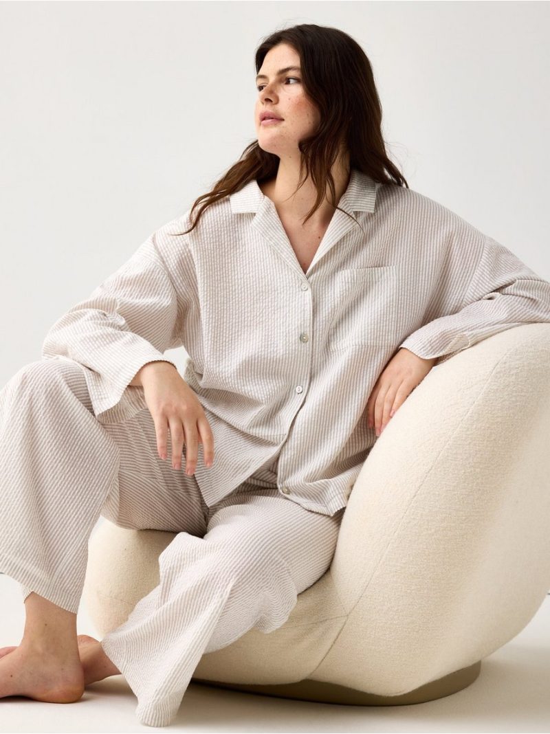 Pyjama trousers in seersucker - 8579929-7951