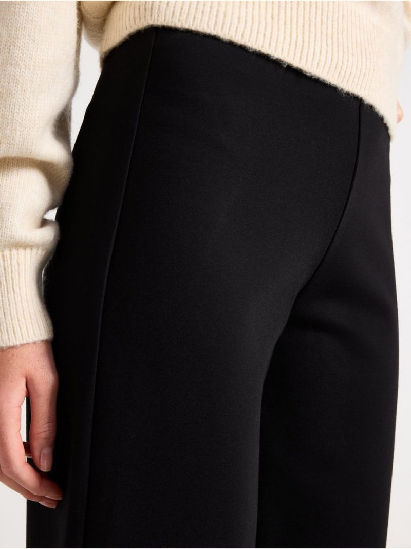 Cropped trousers in punto  with wide legs - 8608195-80