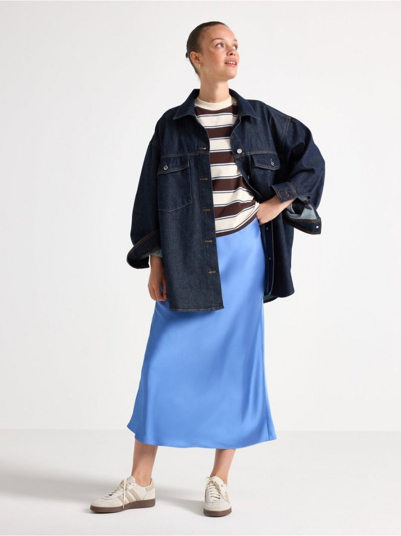 Midi skirt in satin - 8608741-5811