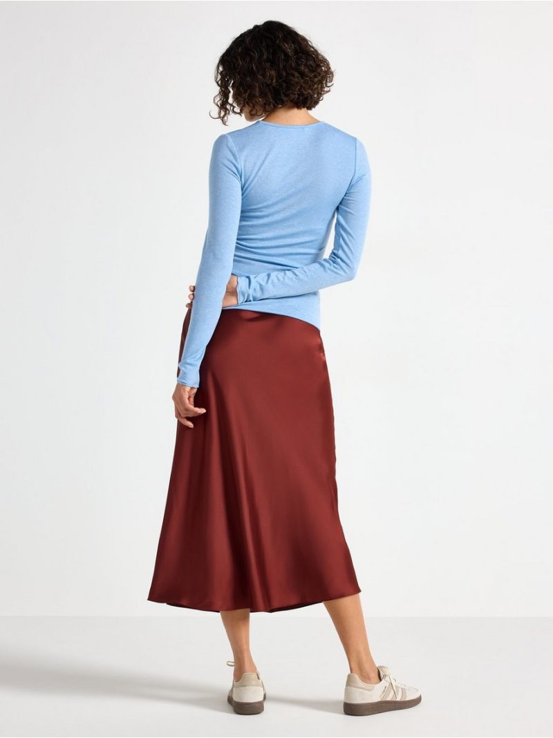 Midi skirt in satin - 8608741-7235