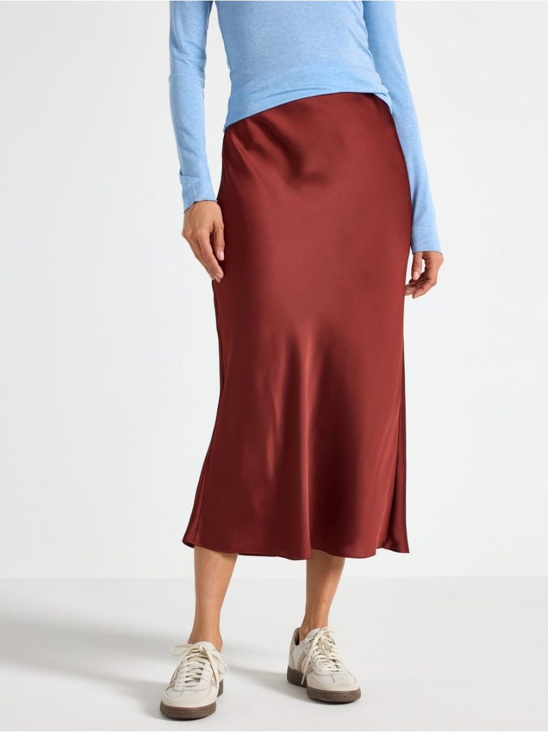 Midi skirt in satin - 8608741-7235
