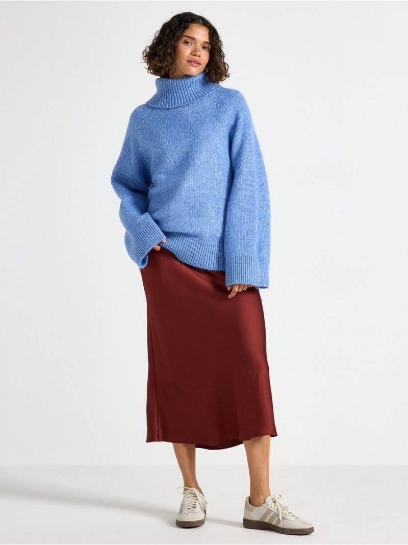 Midi skirt in satin - 8608741-7235