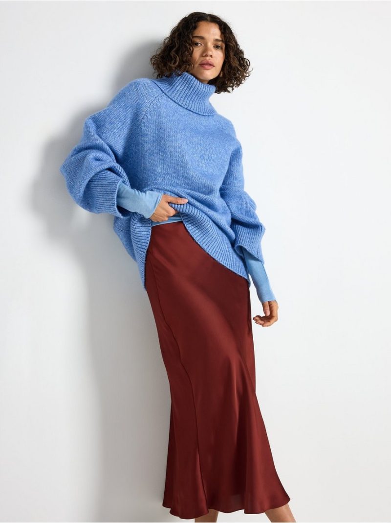 Midi skirt in satin - 8608741-7235