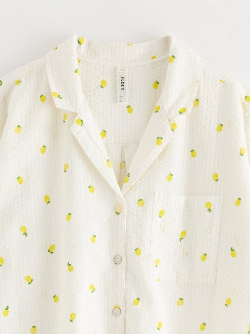 Pyjama shirt in seersucker - 8673001-4791