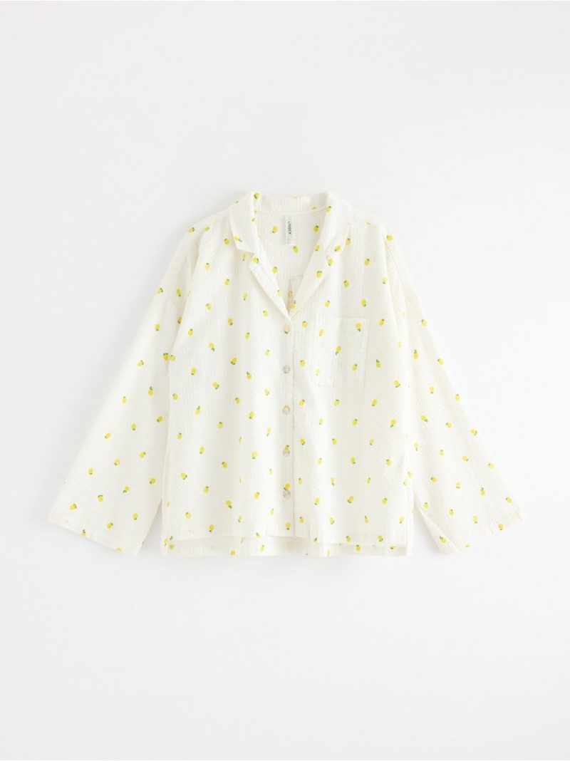 Pyjama shirt in seersucker - 8673001-4791