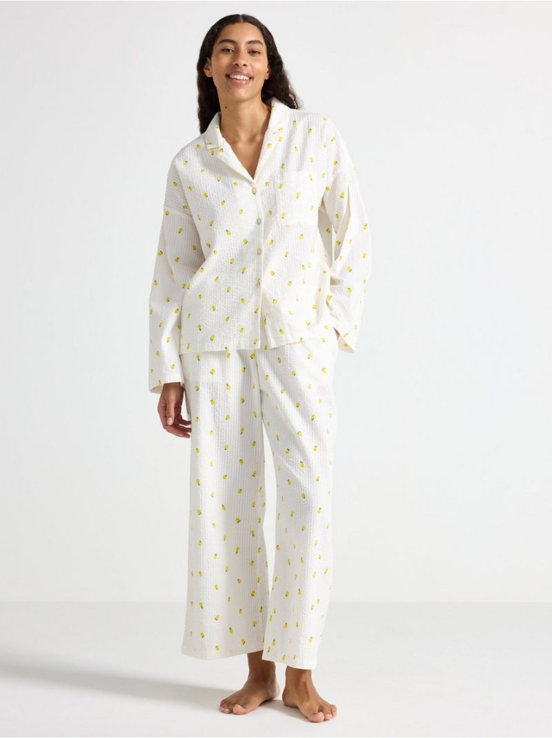 Pyjama shirt in seersucker - 8673001-4791