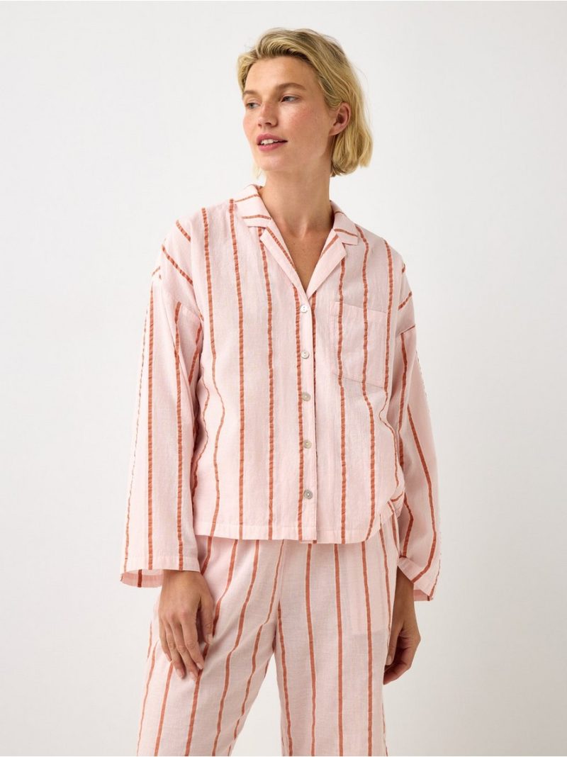 Pyjama shirt in seersucker - 8673001-7723