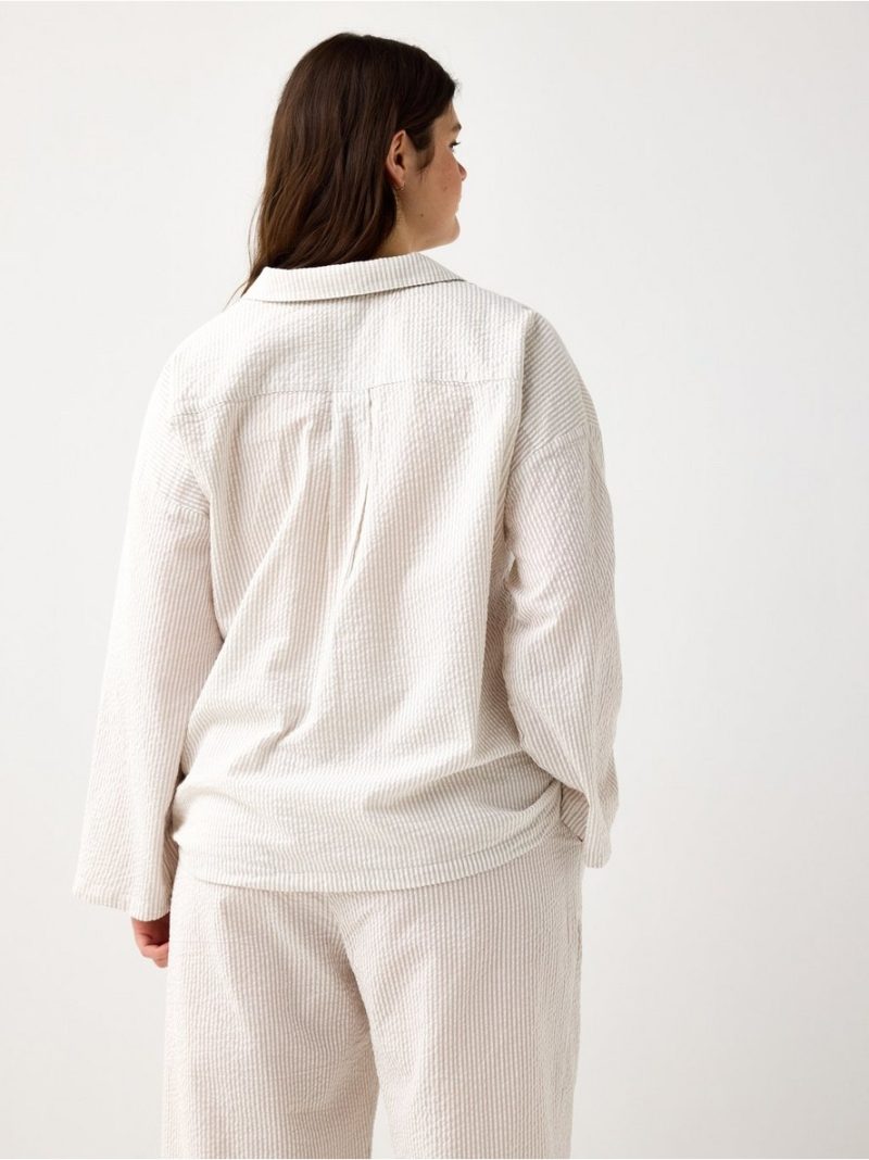 Pyjama shirt in seersucker - 8673001-7951