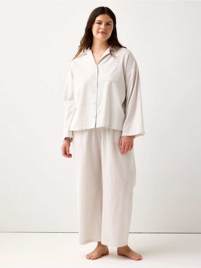 Pyjama shirt in seersucker - 8673001-7951