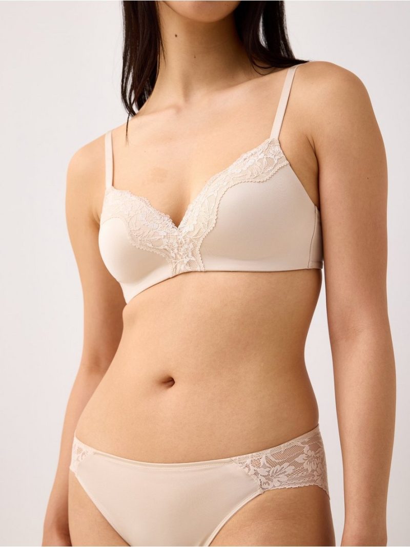 Flora wirefree bra with lace details - 8698410-7418