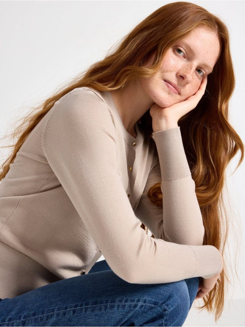 Fine-knit cardigan - 3000084-9609