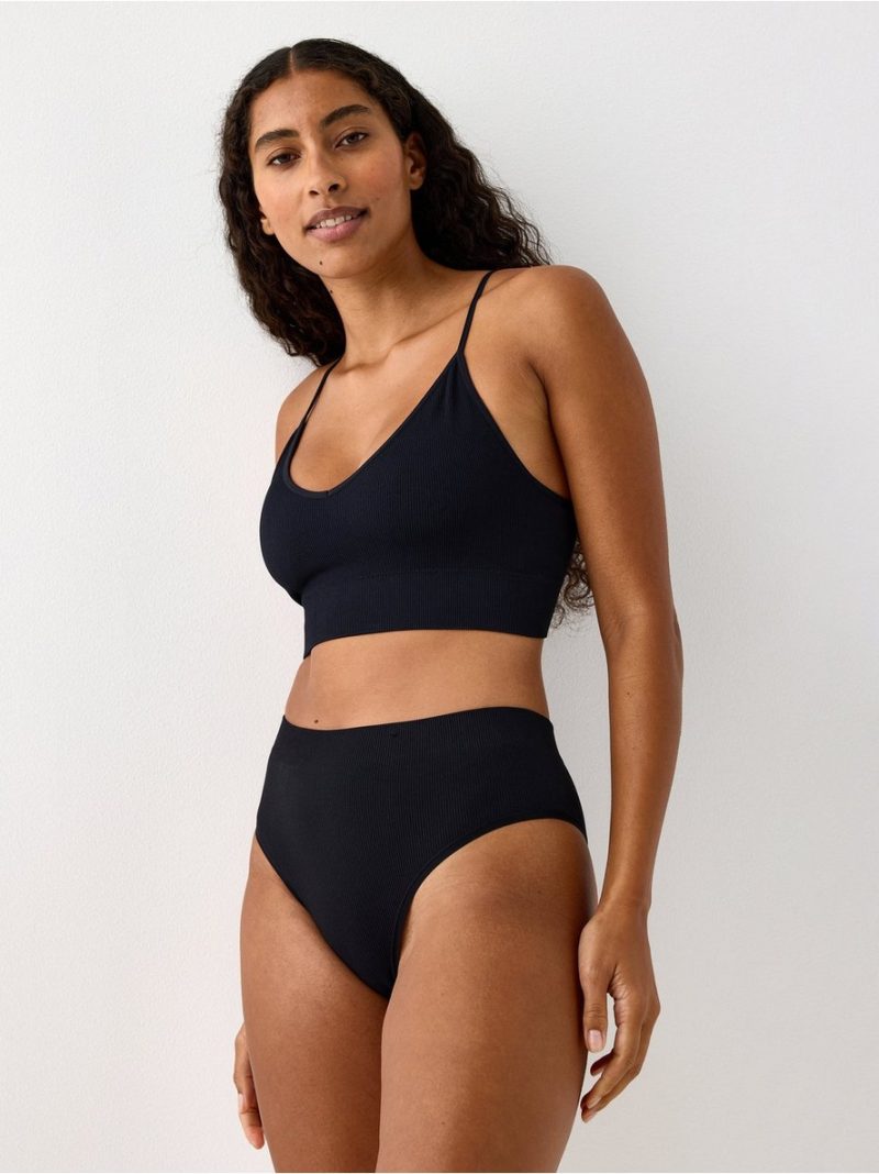 Brazilian high ribbed seamless briefs - 3001928-80