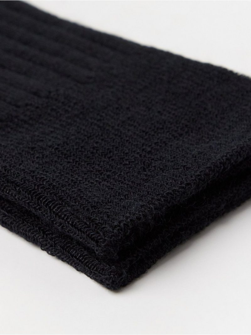 Ribbed knee-high socks in merino wool blend - 3002053-80