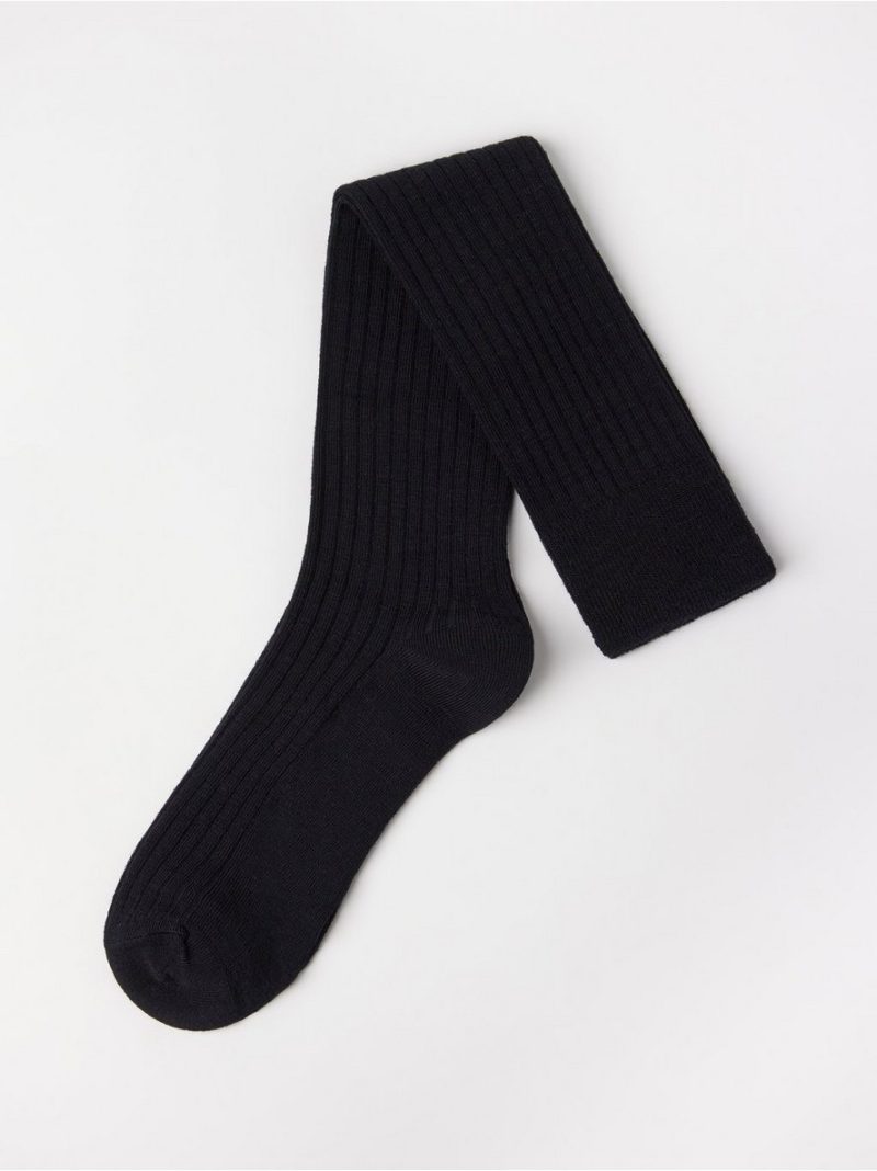 - Ribbed knee-high socks in merino wool blend Ribbed knee-high socks in merino wool blend - 3002053-80