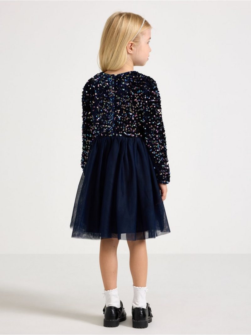 Long-sleeved dress with sequins - 3003429-2150
