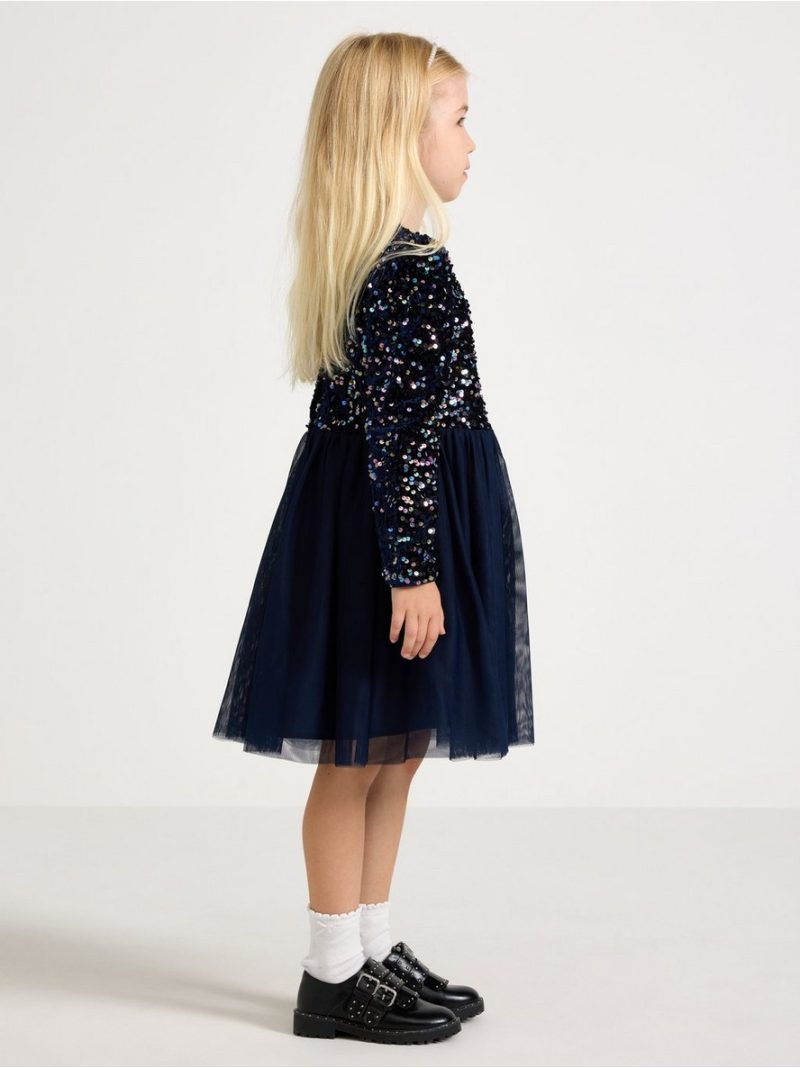 Long-sleeved dress with sequins - 3003429-2150