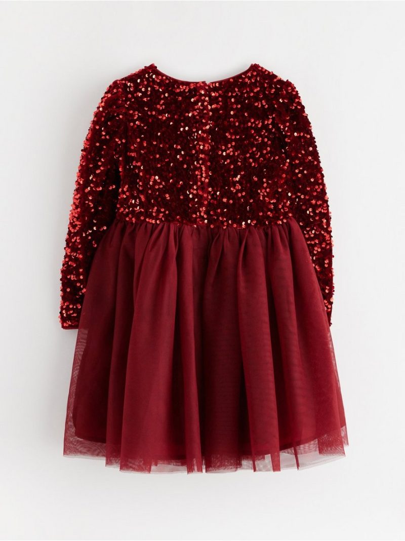 Long-sleeved dress with sequins - 3003429-4476