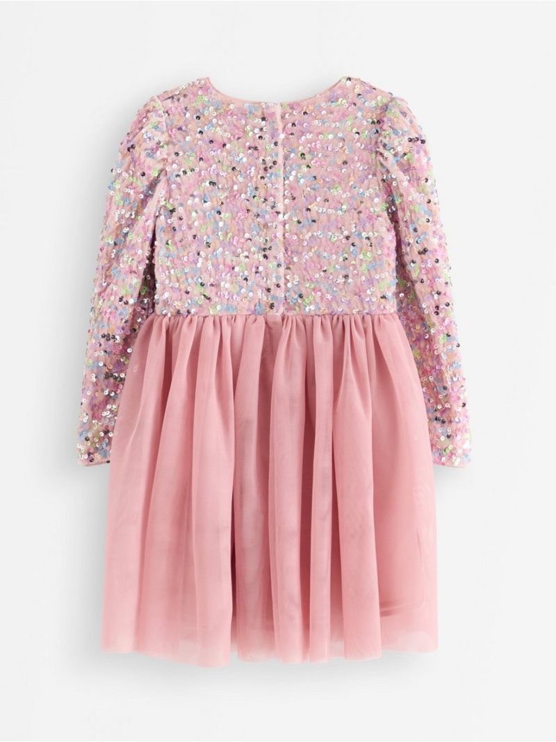 Long-sleeved dress with sequins - 3003429-7351