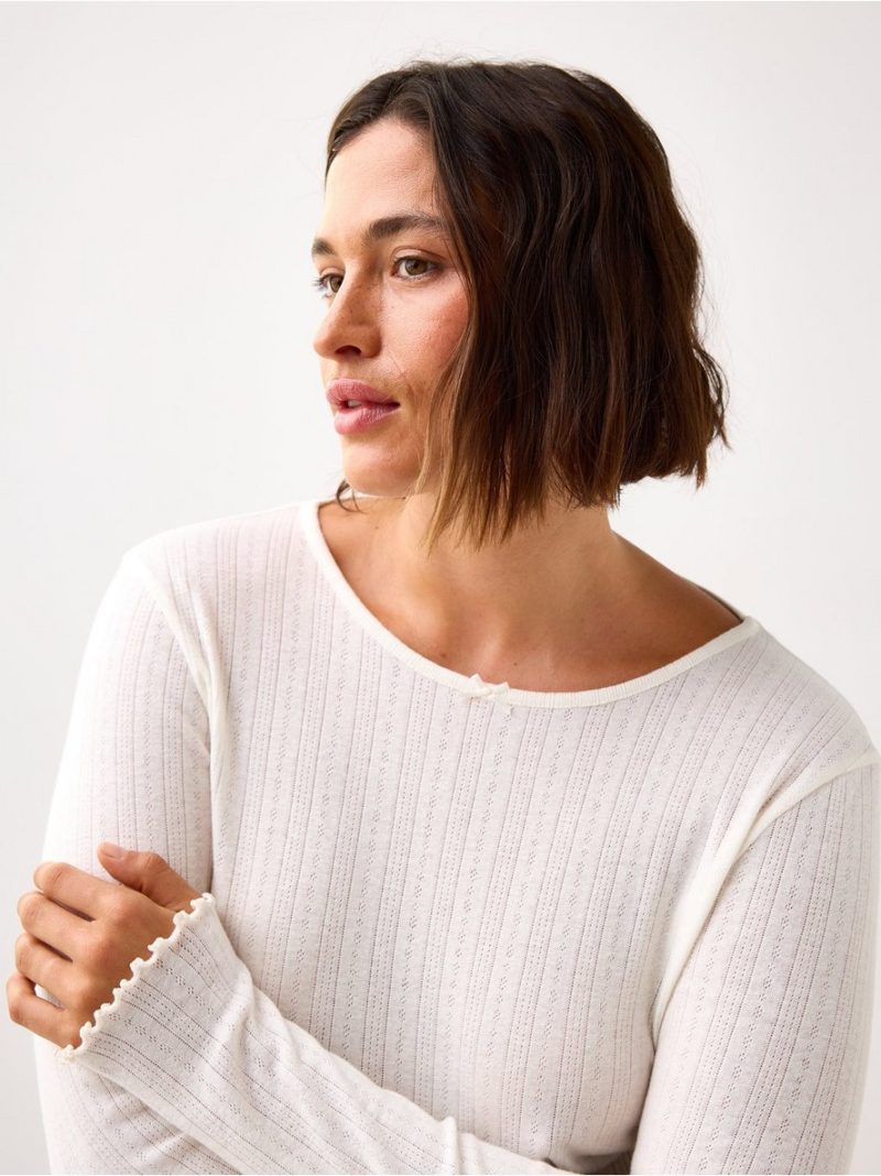 Pyjama top in pointelle - 3004087-7159