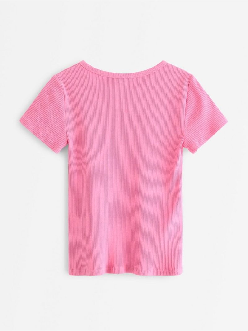 Ribbed short-sleeved top - 3004388-7362