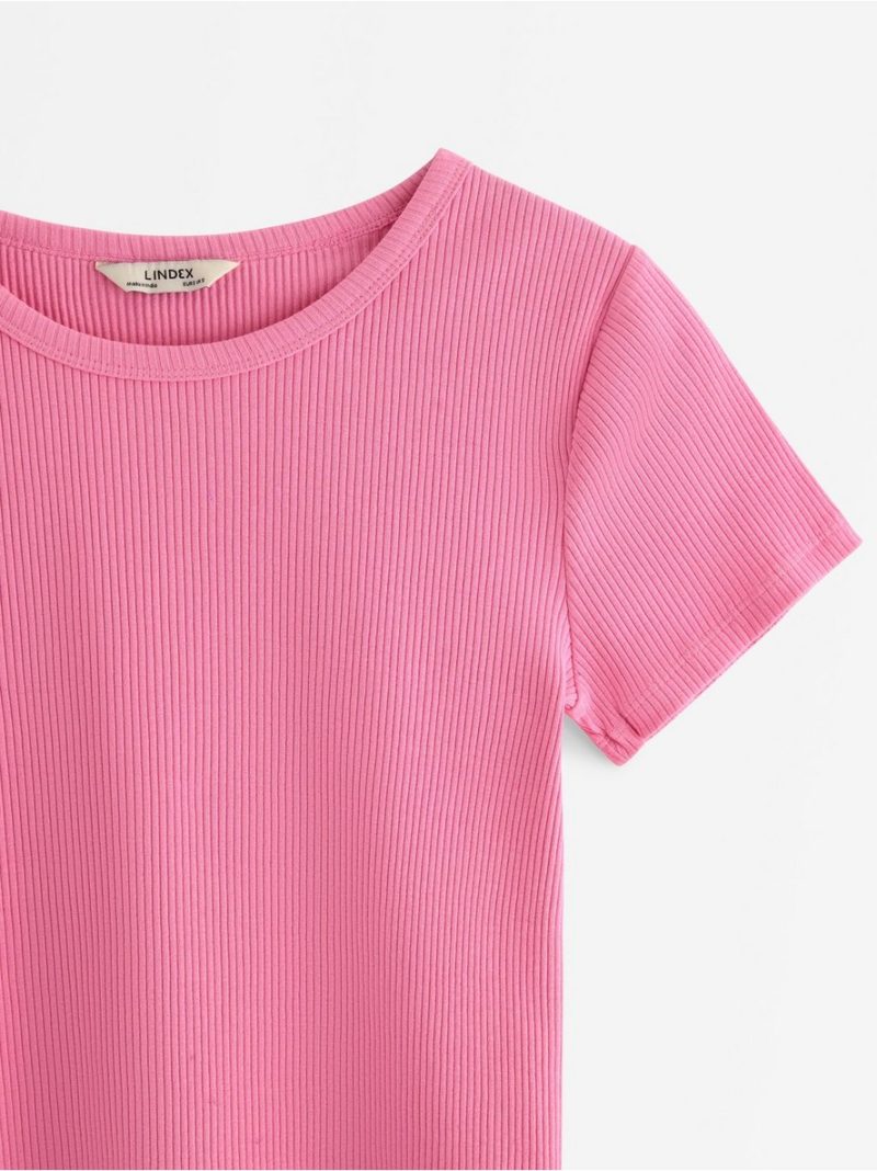 Ribbed short-sleeved top - 3004388-7362