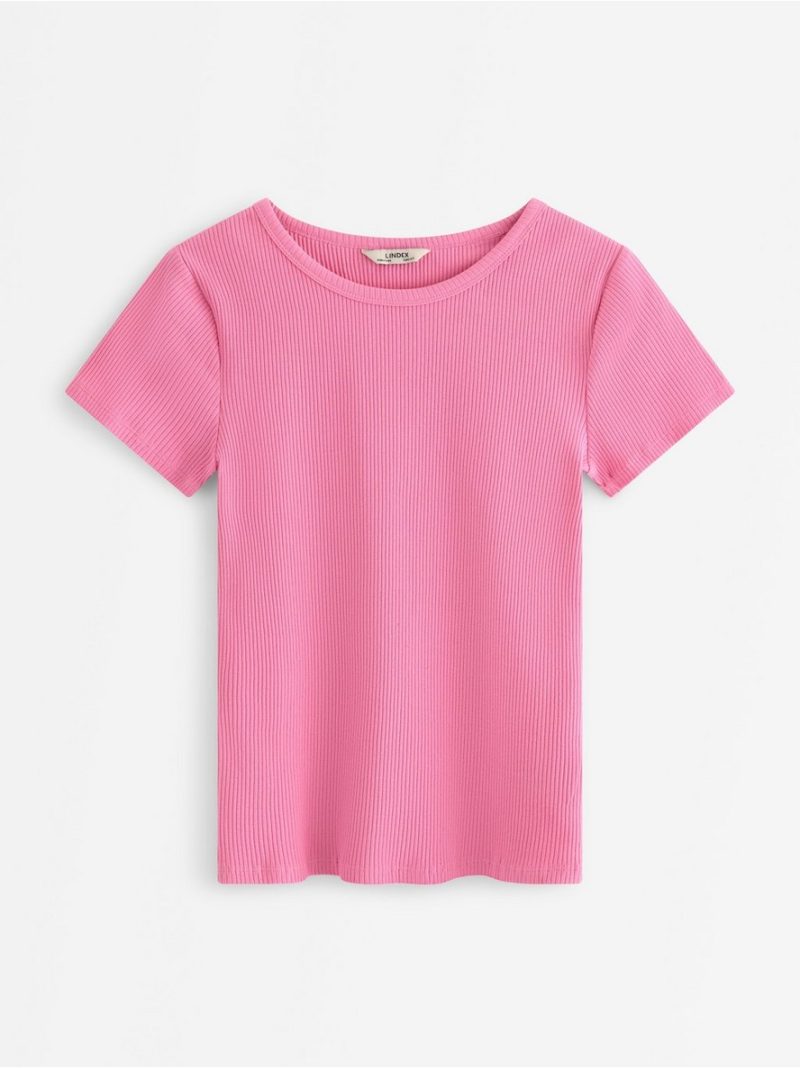 Ribbed short-sleeved top - 3004388-7362