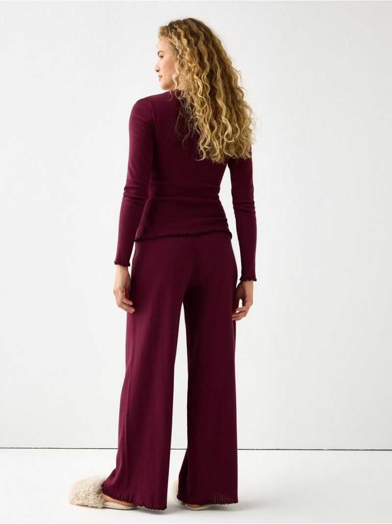 Wide pyjama trousers in pointelle - 3005563-9938