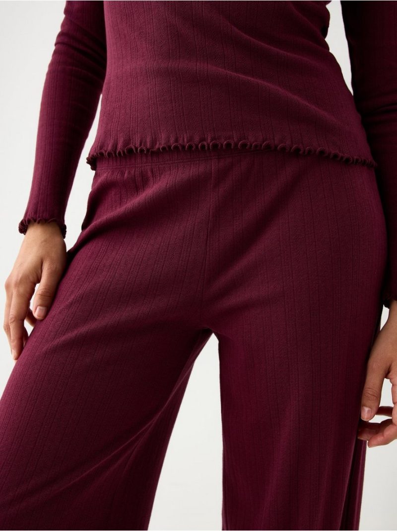 Wide pyjama trousers in pointelle - 3005563-9938