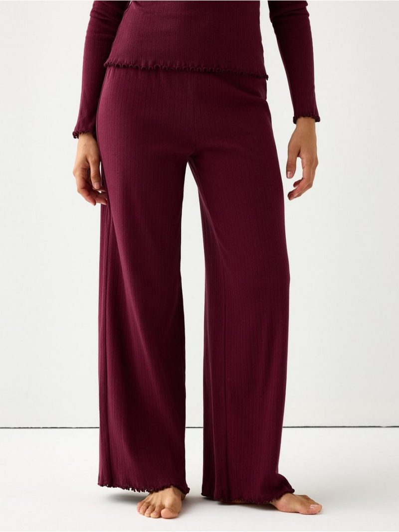 Wide pyjama trousers in pointelle - 3005563-9938