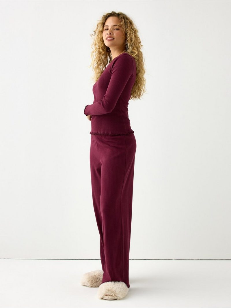 Wide pyjama trousers in pointelle - 3005563-9938