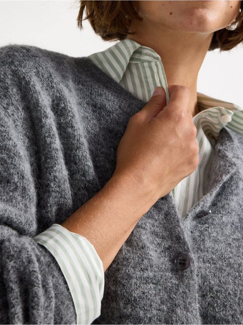 Knitted cardigan in wool blend - 3006685-9804