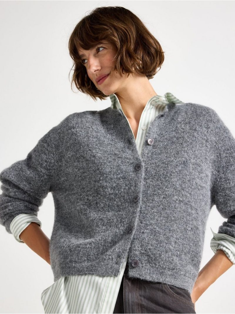 Knitted cardigan in wool blend - 3006685-9804