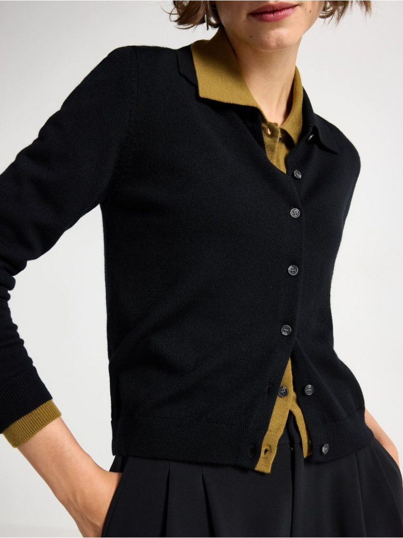 Fine-knit cardigan in merino wool - 3006693-80