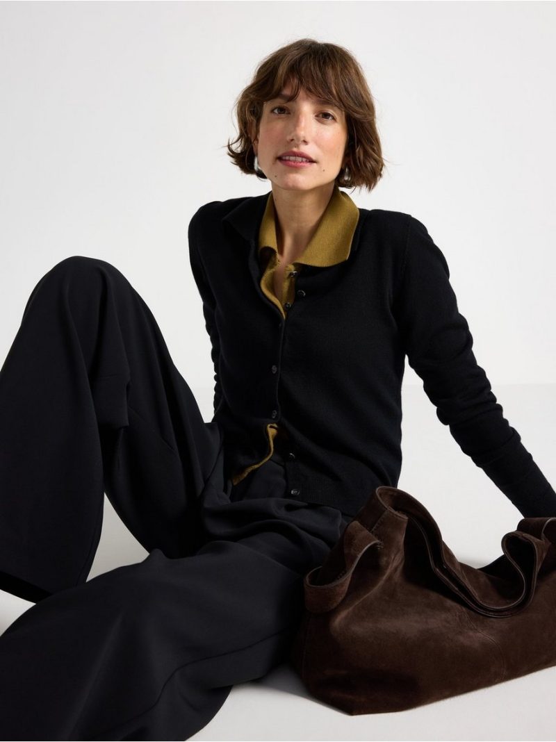 Fine-knit cardigan in merino wool - 3006693-80